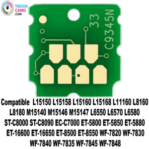 Chip de caja de mantenimiento C9345 para Epson L15150 L15158 L15160 L15168 L11160 L8160 L8180 M15140 M15146 M15147 L6550 L6570 L6580 ST-C8000 ST-C8090 EC-C7000 ET-5800 ET-5850 ET-5880 ET-16600 ET-16650 ET-8500 ET-8550 WF-7820 WF-7830 WF-7840 WF-7835 WF-7845 WF-7848